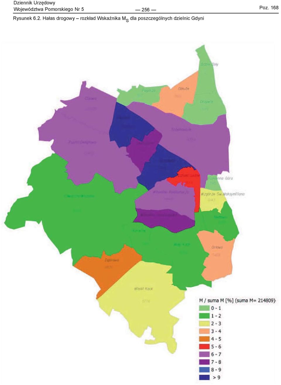 drogowy rozkład Wskaźnika M