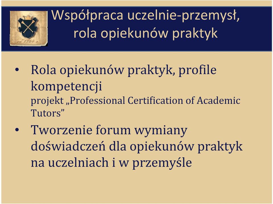 Professional Certification of Academic Tutors Tworzenie