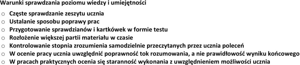 stopnia zrozumienia samodzielnie przeczytanych przez ucznia poleceń o W ocenie pracy ucznia uwzględnić poprawność tok