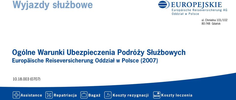 Ubezpieczenia Podróży Służbowych Europäische