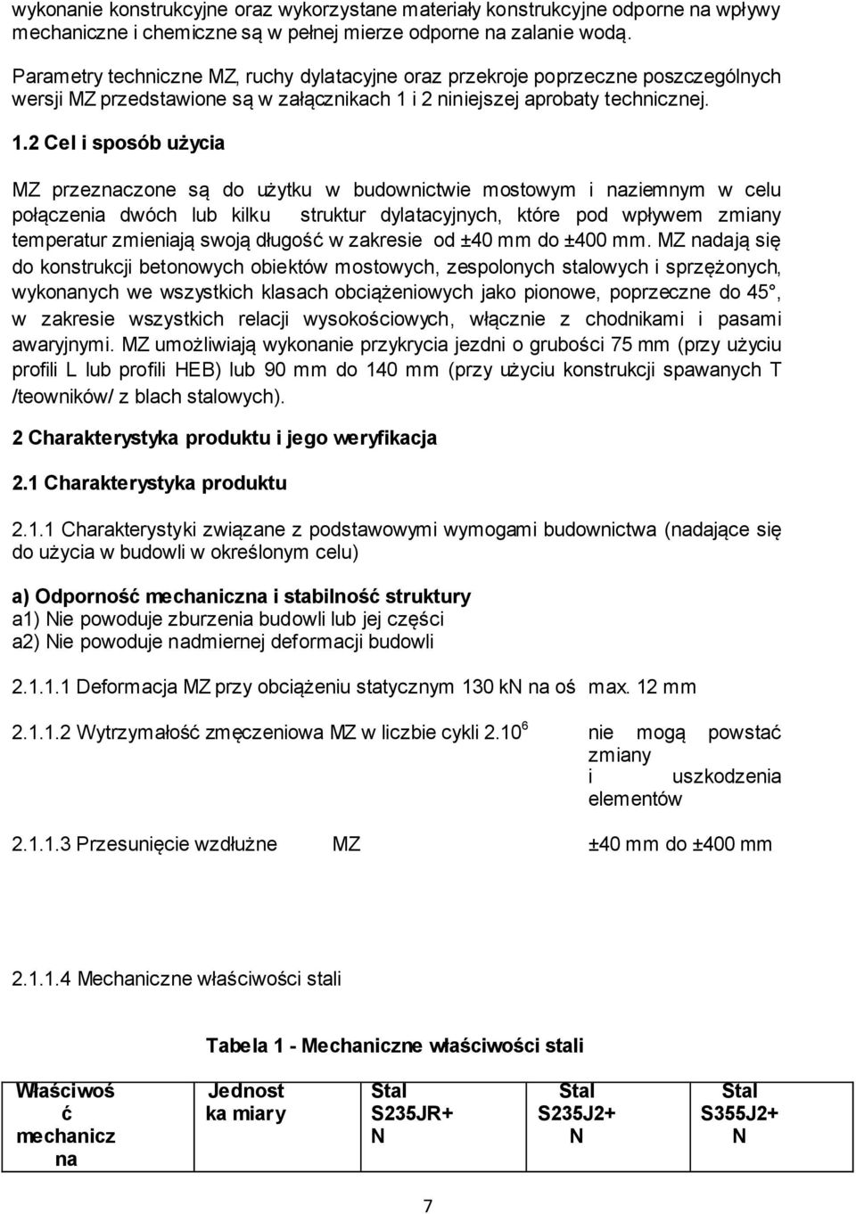 i 2 niniejszej aprobaty technicznej. 1.