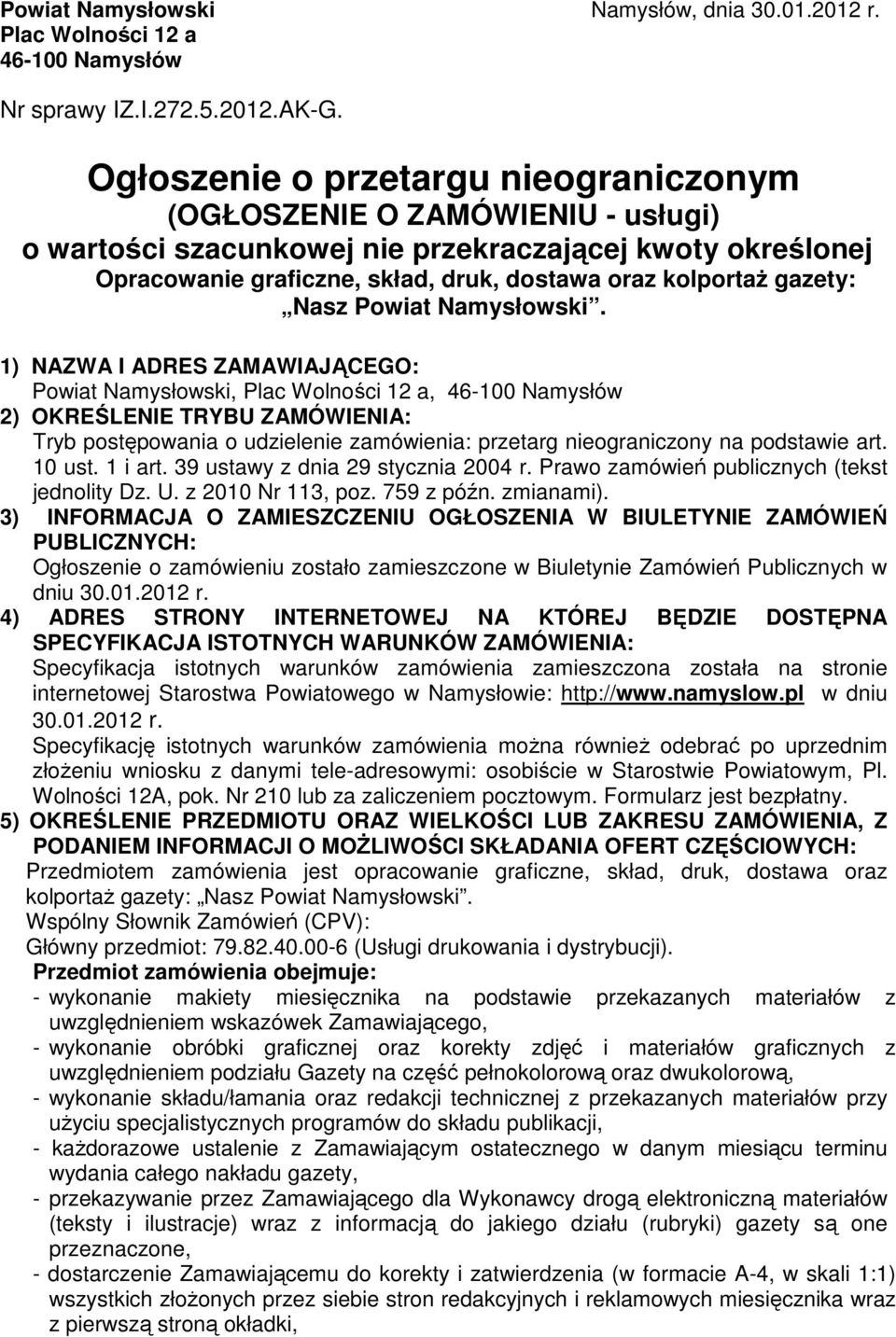 gazety: Nasz Powiat Namysłowski.