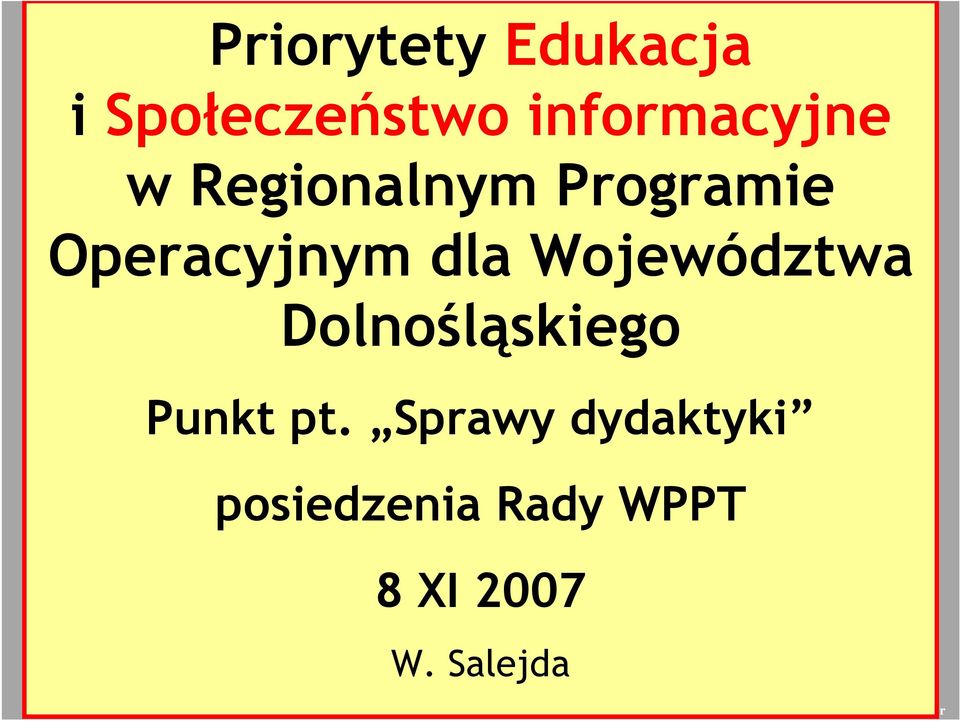 Dolnośląskiego Punkt pt.