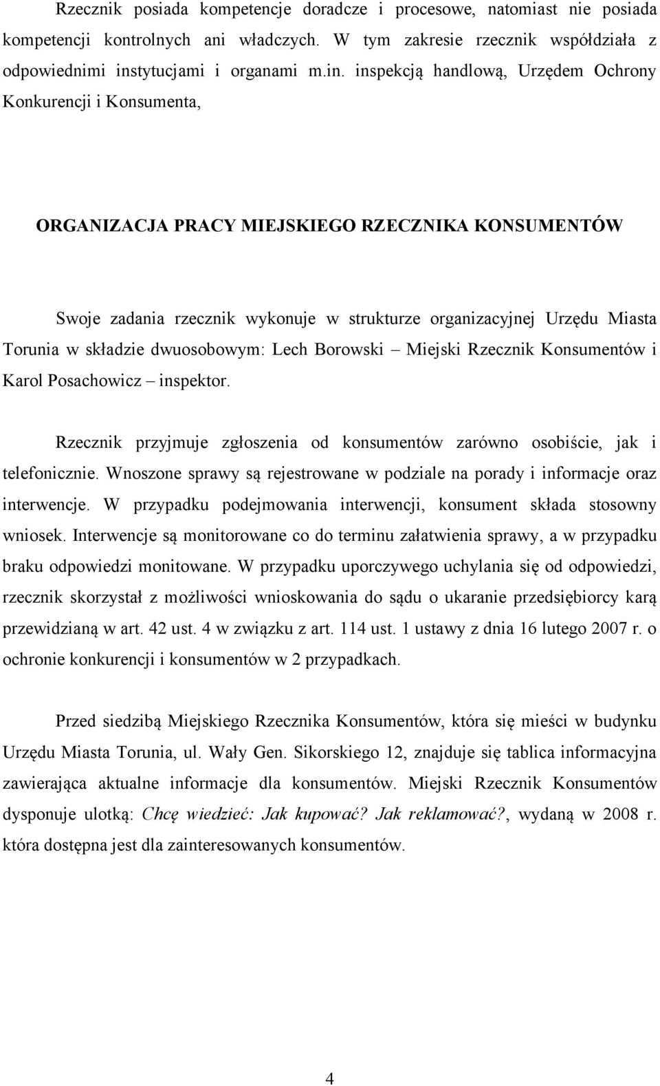 Miejski Rzecznik Konsumentów w Toruniu - PDF Free Download