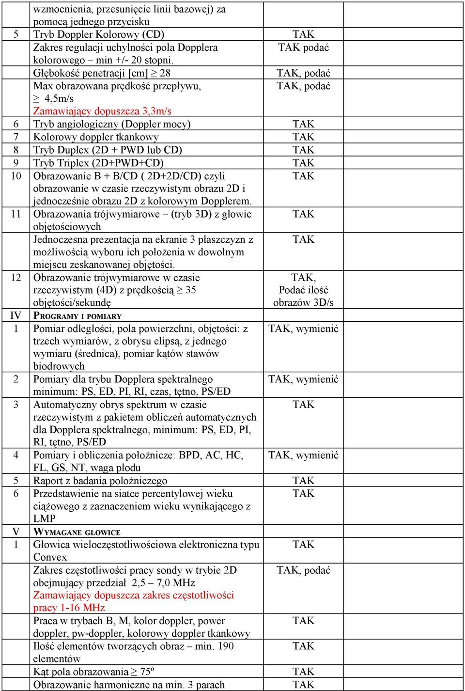 (2D + PWD lub CD) 9 Tryb Triplex (2D+PWD+CD) 10 Obrazowanie B + B/CD ( 2D+2D/CD) czyli obrazowanie w czasie rzeczywistym obrazu 2D i jednocześnie obrazu 2D z kolorowym Dopplerem.