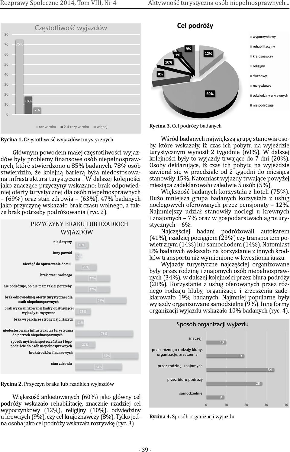 78% osób stwierdziło, że kolejną barierą była niedostosowana infrastruktura turystyczna.