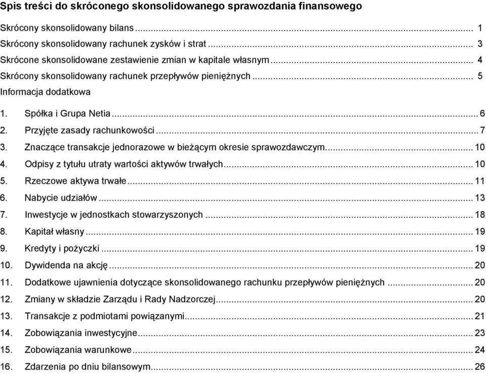 Przyjęte zasady rachunkowości... 7 3. Znaczące transakcje jednorazowe w bieżącym okresie sprawozdawczym... 10 4. Odpisy z tytułu utraty wartości aktywów trwałych... 10 5. Rzeczowe aktywa trwałe... 11 6.