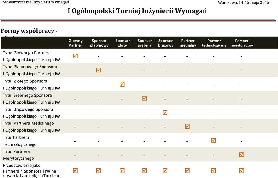 Medialnego Tytuł Partnera Technologicznego I Ogólnopolskiego Tytuł Partnera Turnieju IW Merytorycznego I Ogólnopolskiego Przedstawienie jako Turnieju IW