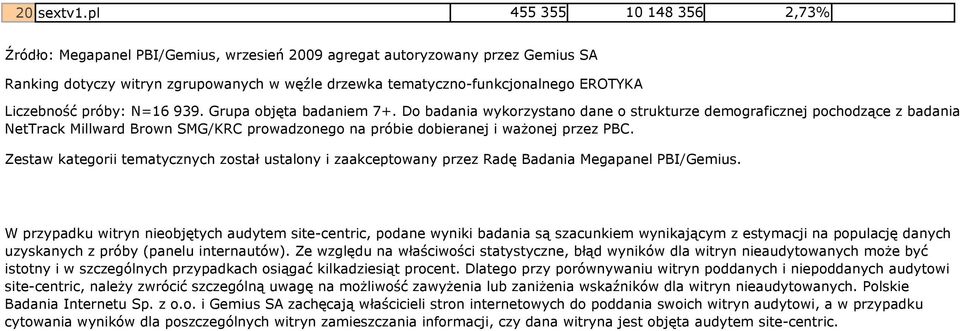 Liczebność próby: N=16 939. Grupa objęta badaniem 7+.