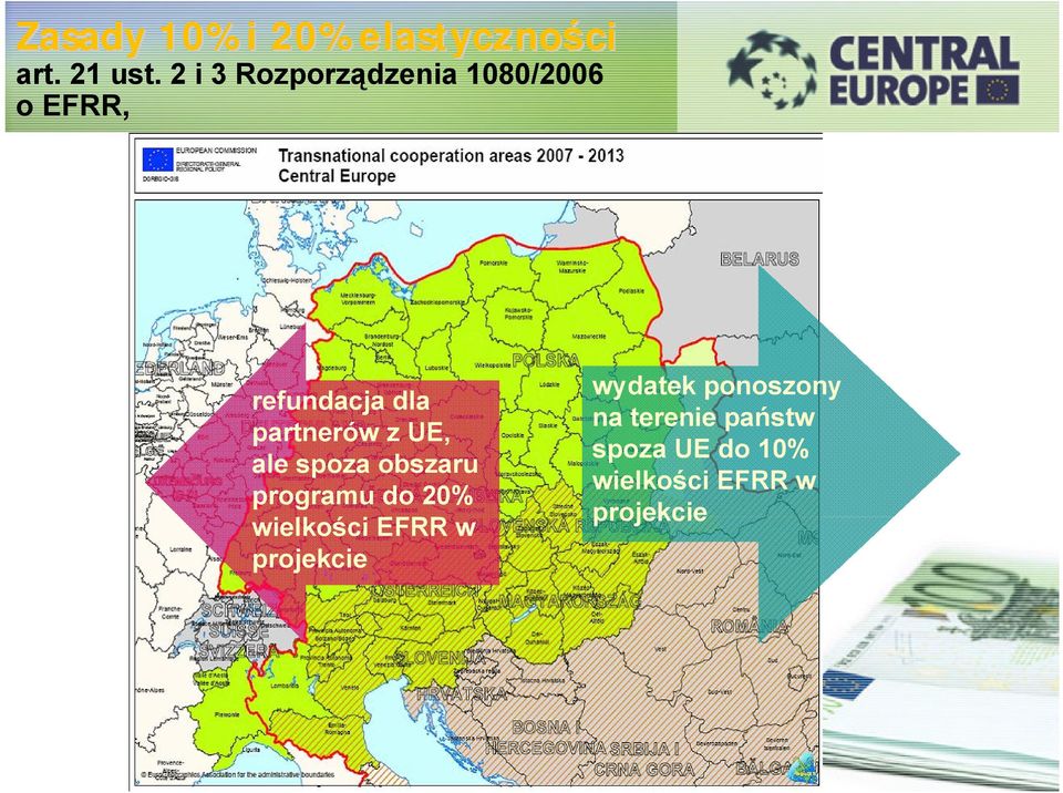 z UE, ale spoza obszaru programu do 20% wielkości EFRR w