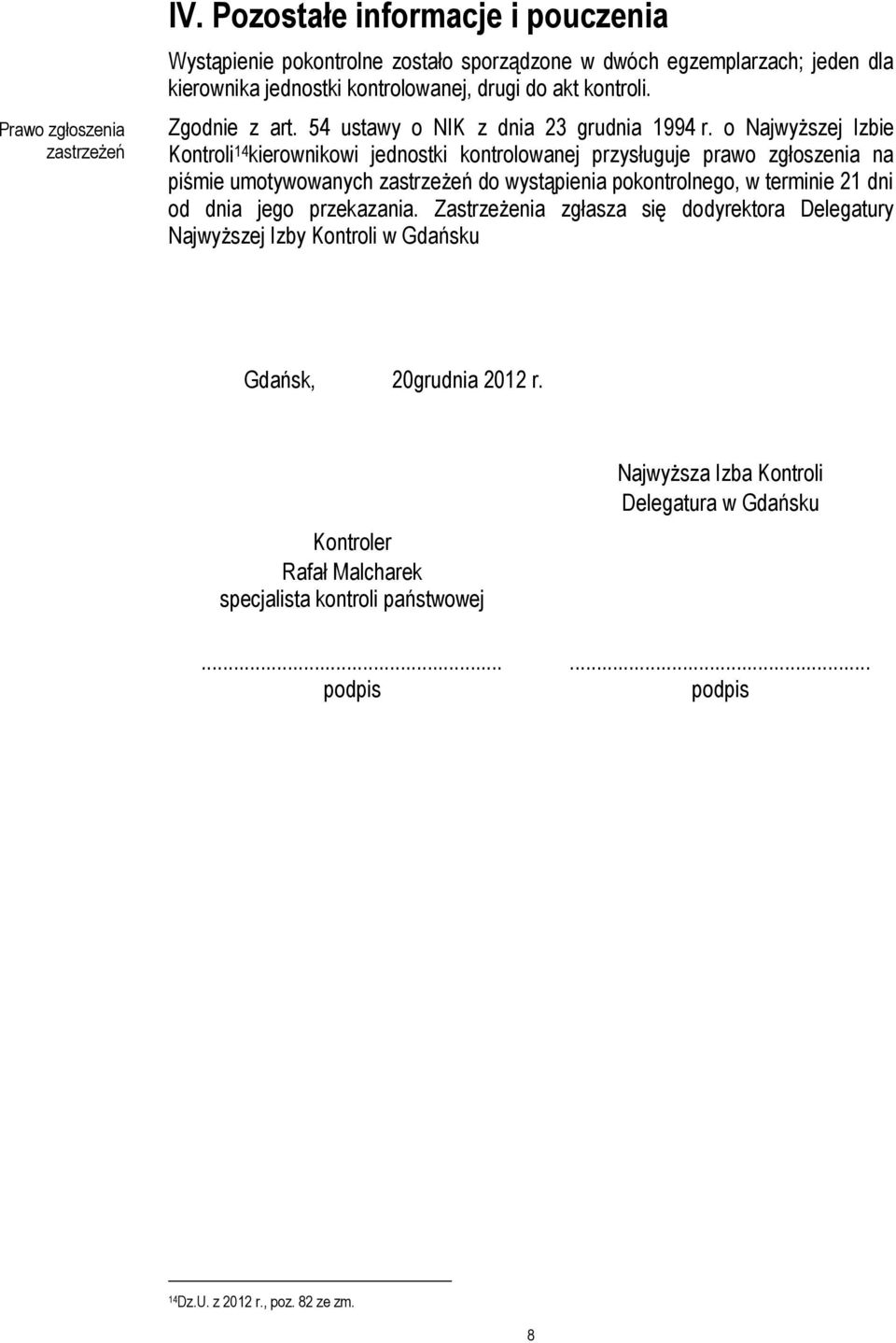 54 ustawy o NIK z dnia 23 grudnia 1994 r.