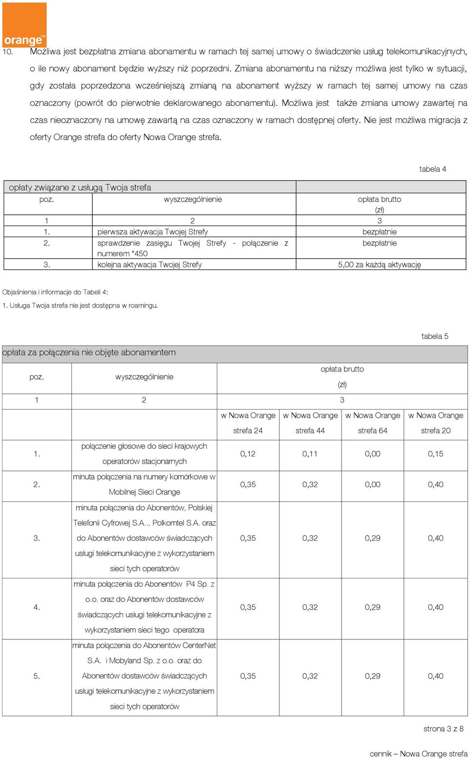 deklarowanego abonamentu). Możliwa jest także zmiana umowy zawartej na czas nieoznaczony na umowę zawartą na czas oznaczony w ramach dostępnej oferty.