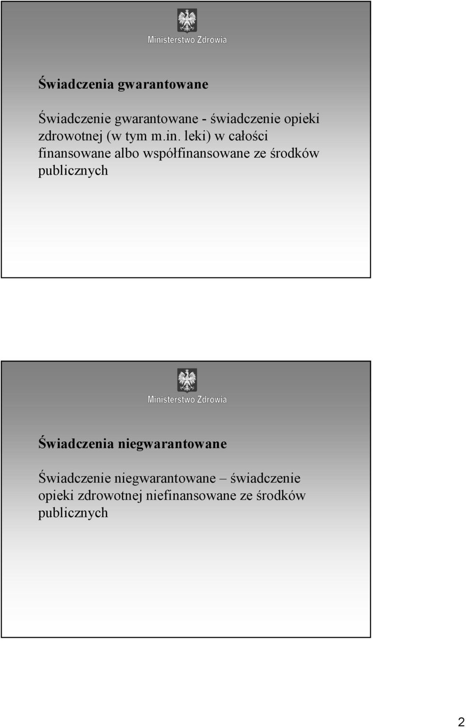 leki) w całości finansowane albo współfinansowane ze środków publicznych