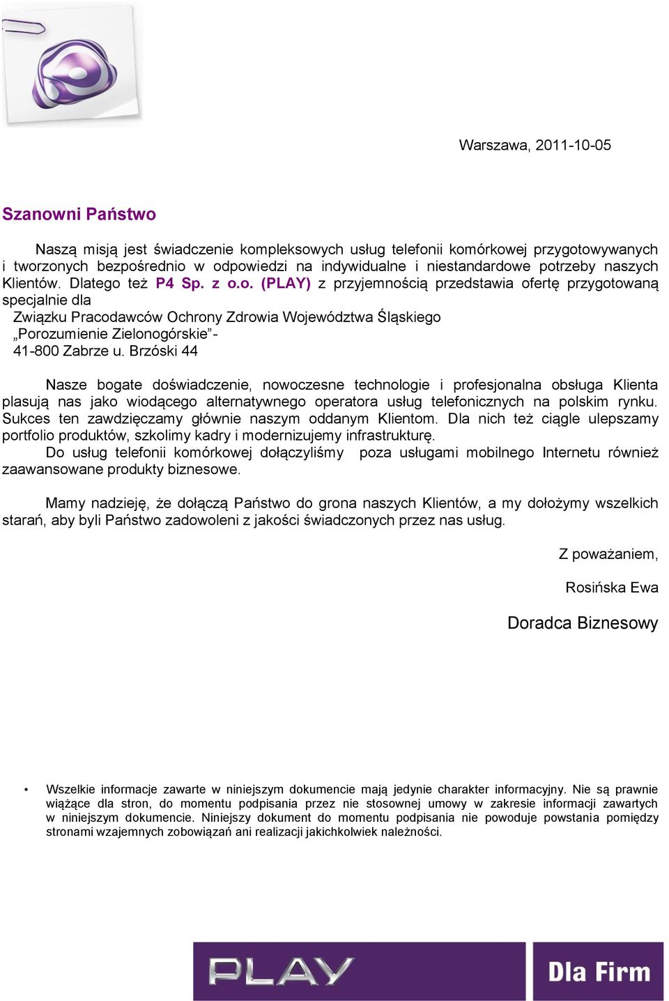 Brzóski 44 Nasze bogate doświadczenie, nowoczesne technologie i profesjonalna obsługa Klienta plasują nas jako wiodącego alternatywnego operatora usług telefonicznych na polskim rynku.