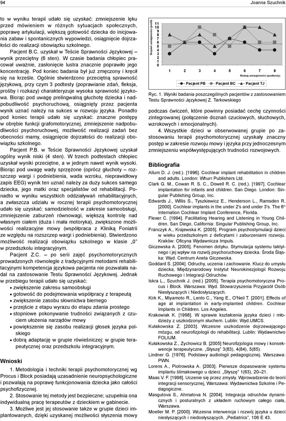 W czasie badania ch³opiec pracowa³ uwa nie, zas³oniêcie lustra znacznie poprawi³o jego koncentracjê. Pod koniec badania by³ ju zmêczony i krêci³ siê na krzeœle.