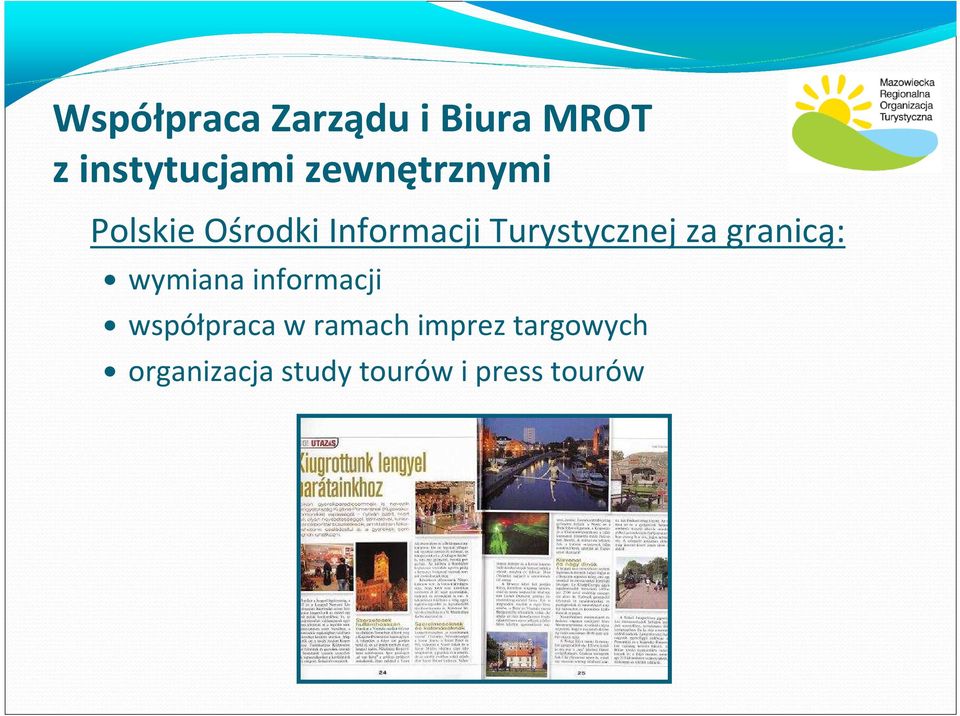 Turystycznej za granicą: wymiana informacji