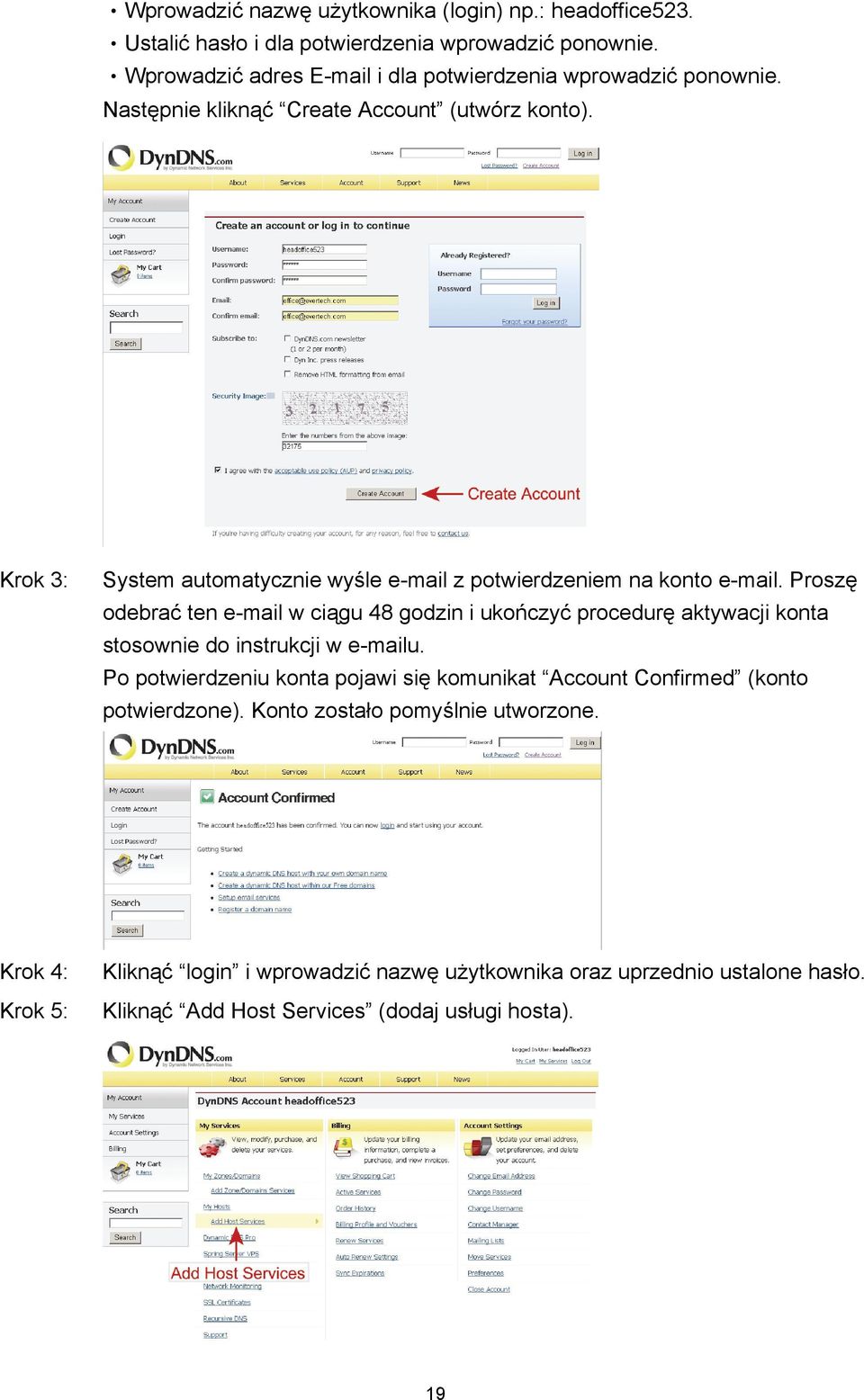 Krok 3: System automatycznie wyśle e-mail z potwierdzeniem na konto e-mail.