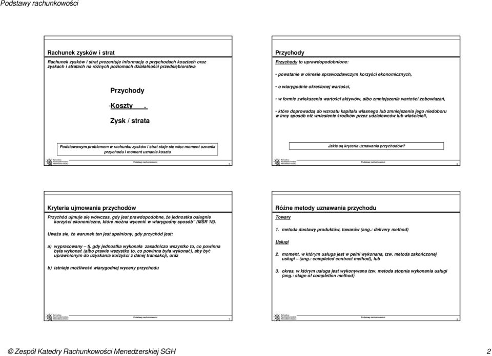 Zysk / strata w formie zwiększenia wartości aktywów, albo zmniejszenia wartości zobowiązań, które doprowadzą do wzrostu kapitału własnego lub zmniejszenia jego niedoboru w inny sposób niż wniesienie