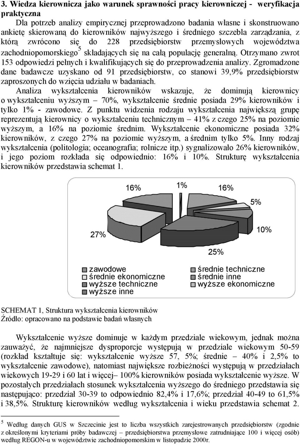 Otrzymano zwrot 153 odpowiedzi pełnych i kwalifikujących się do przeprowadzenia analizy.