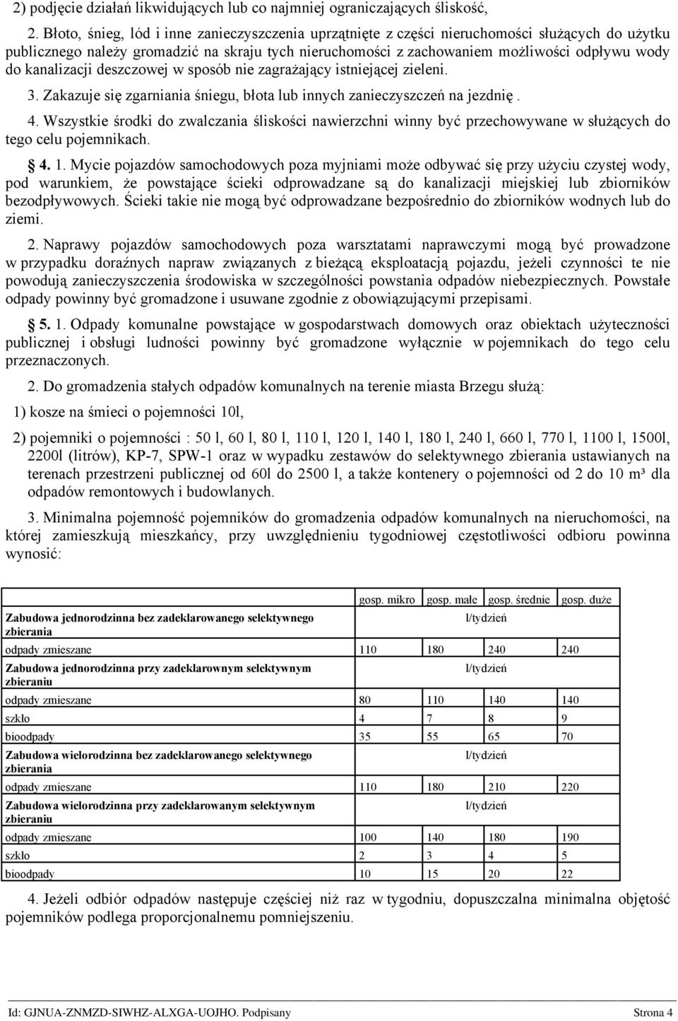 kanalizacji deszczowej w sposób nie zagrażający istniejącej zieleni. 3. Zakazuje się zgarniania śniegu, błota lub innych zanieczyszczeń na jezdnię. 4.