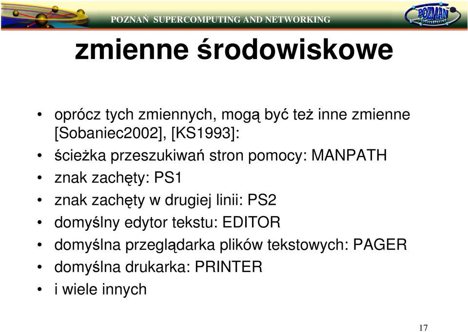 zachty: PS1 znak zachty w drugiej linii: PS2 domylny edytor tekstu: EDITOR