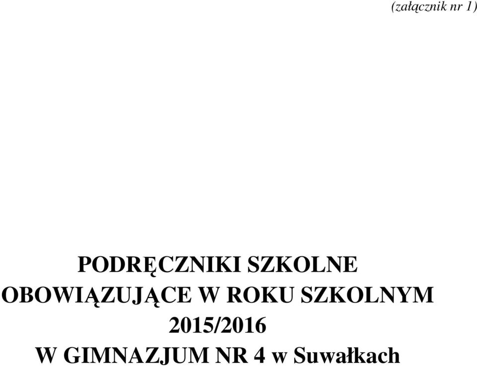 OBOWIĄZUJĄCE W ROKU