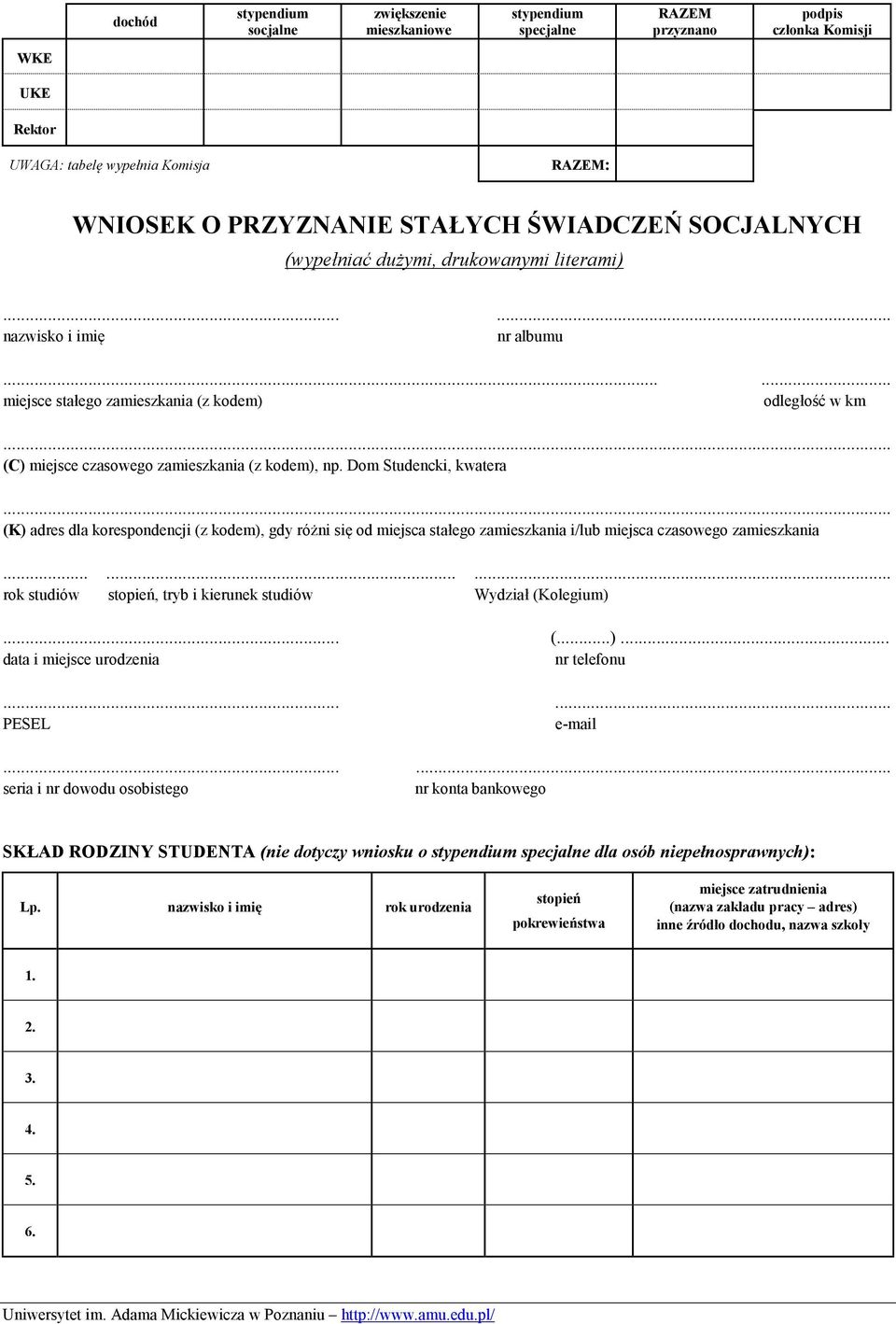 Dom Studencki, kwatera (K) adres dla korespondencji (z kodem), gdy różni się od miejsca stałego zamieszkania i/lub miejsca czasowego zamieszkania.