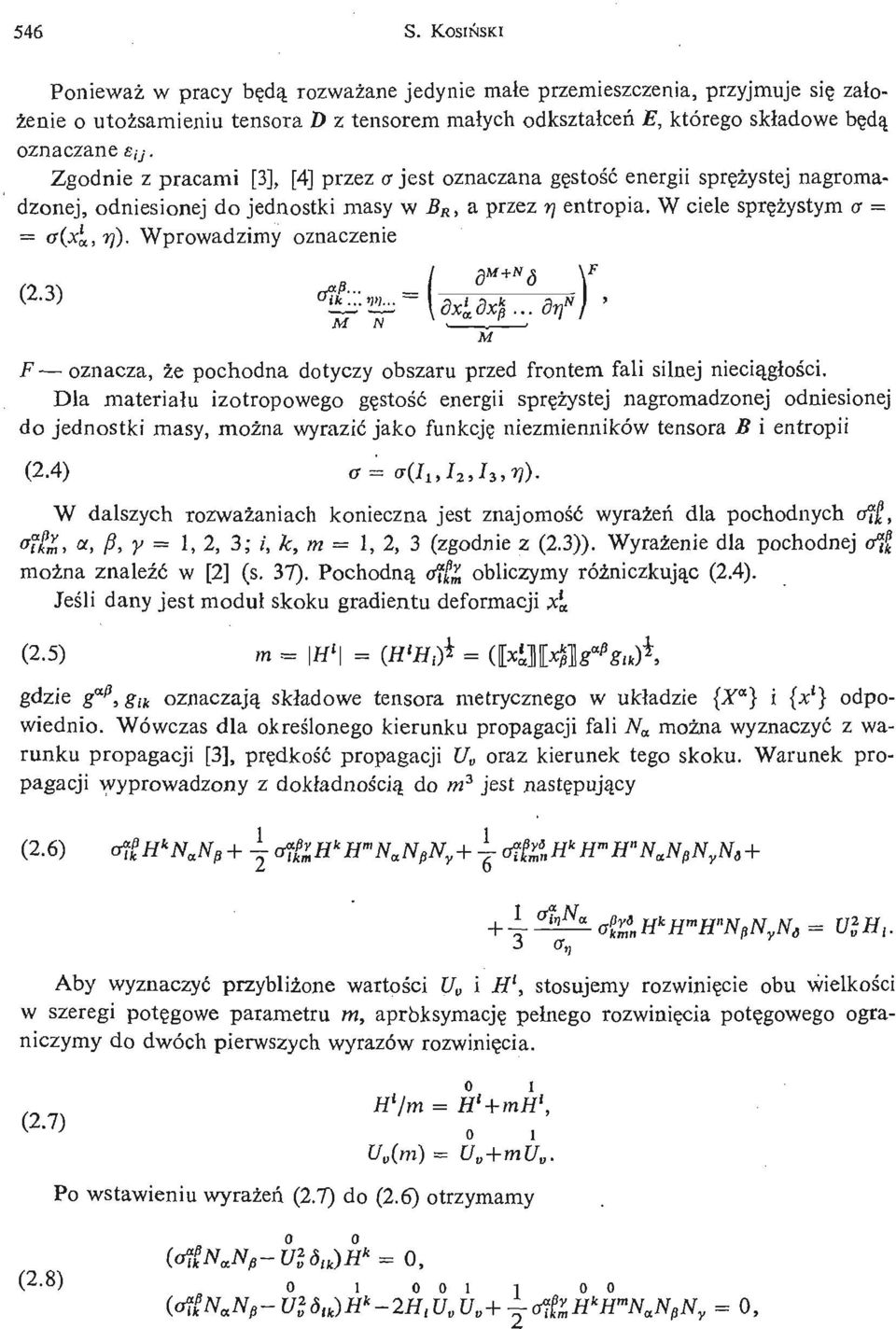 Wprwadzimy znaczenie F znacza, że pchdna dtyczy bszaru przed frntem fali silnej niecią gł ś ci.