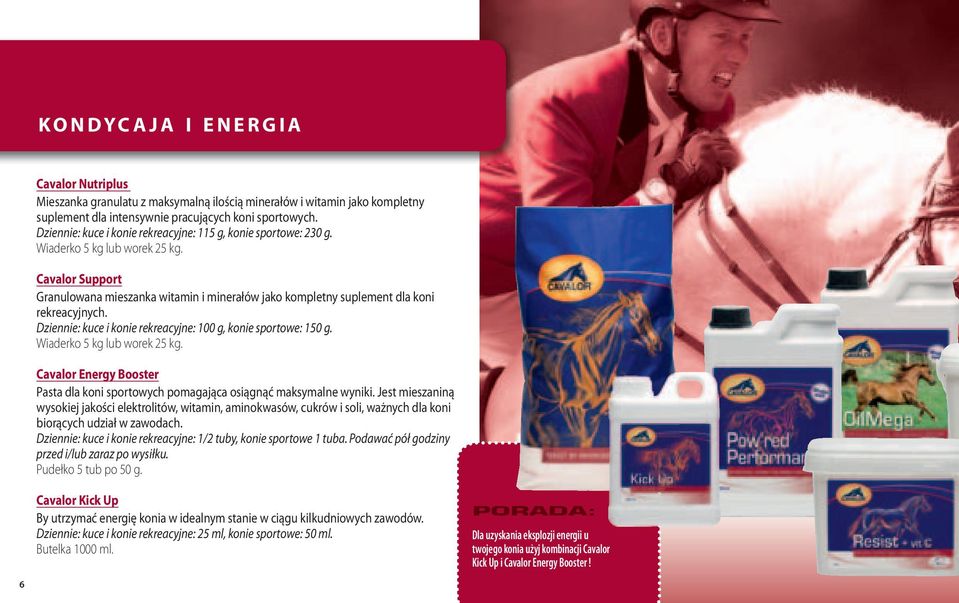 Cavalor Support Granulowana mieszanka witamin i minerałów jako kompletny suplement dla koni rekreacyjnych. Dziennie: kuce i konie rekreacyjne: 100 g, konie sportowe: 150 g.