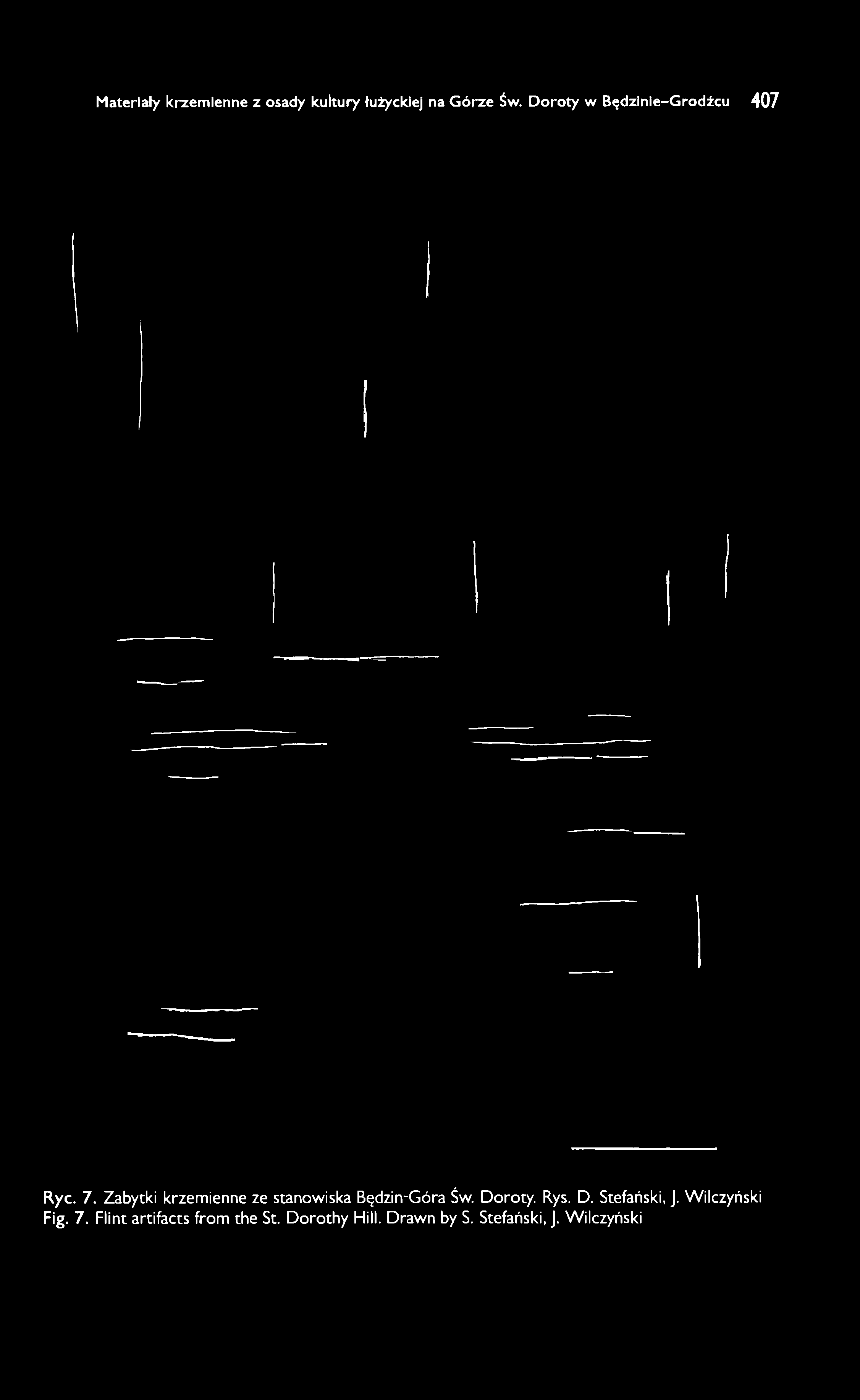 Materiały krzemienne z osady kultury łużyckiej na Górze Św. Doroty w Będzinie-Grodźcu 407 Ryc. 7.