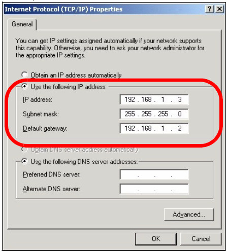 2.1 Konfiguracja adresu IP komputera Najpierw skonfiguruj komputer w taki sposób, aby korzystał ze statycznego adresu IP z przedziału 192.168.1.3-192.168.1.254, z maską podsieci 255.255.255.0.