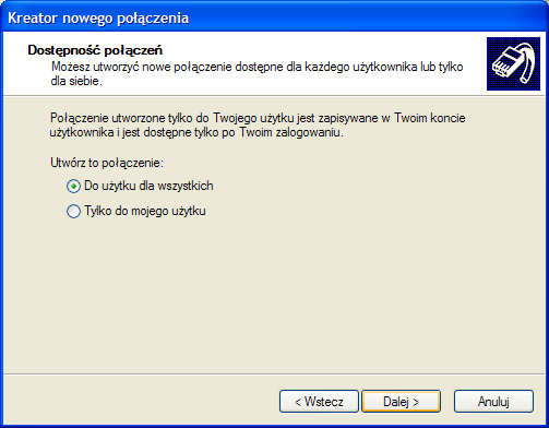 7. W polu Nazwa usługodawcy internetowego naleŝy wpisać dowolną nazwę np. wimax-netia. 8.