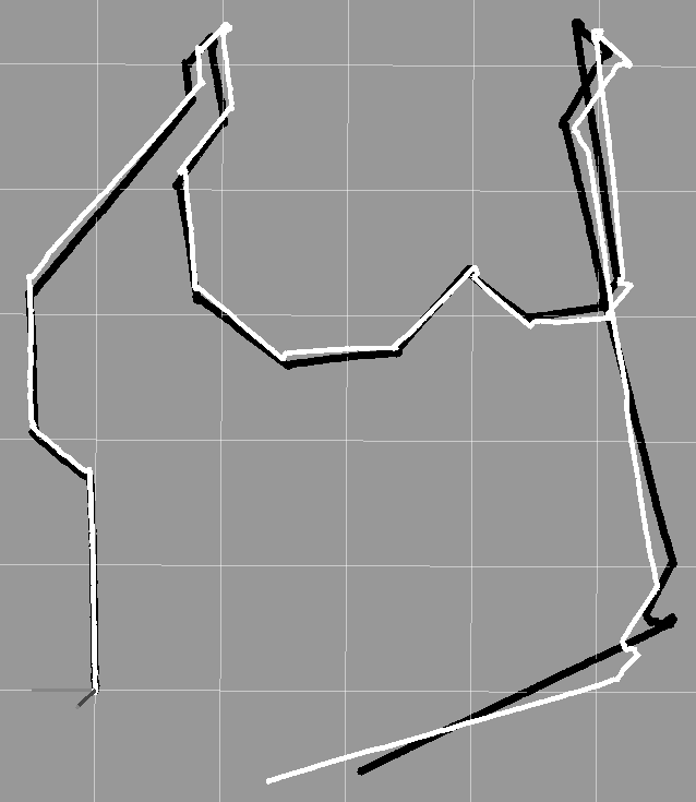 ROBOT Z LASEROWYM CZUJNIKIEM ODLEGŁOŚCI DO BUDOWY MAP 2D dystrybucji punktów zajętych wokół przeszkód skupionych.