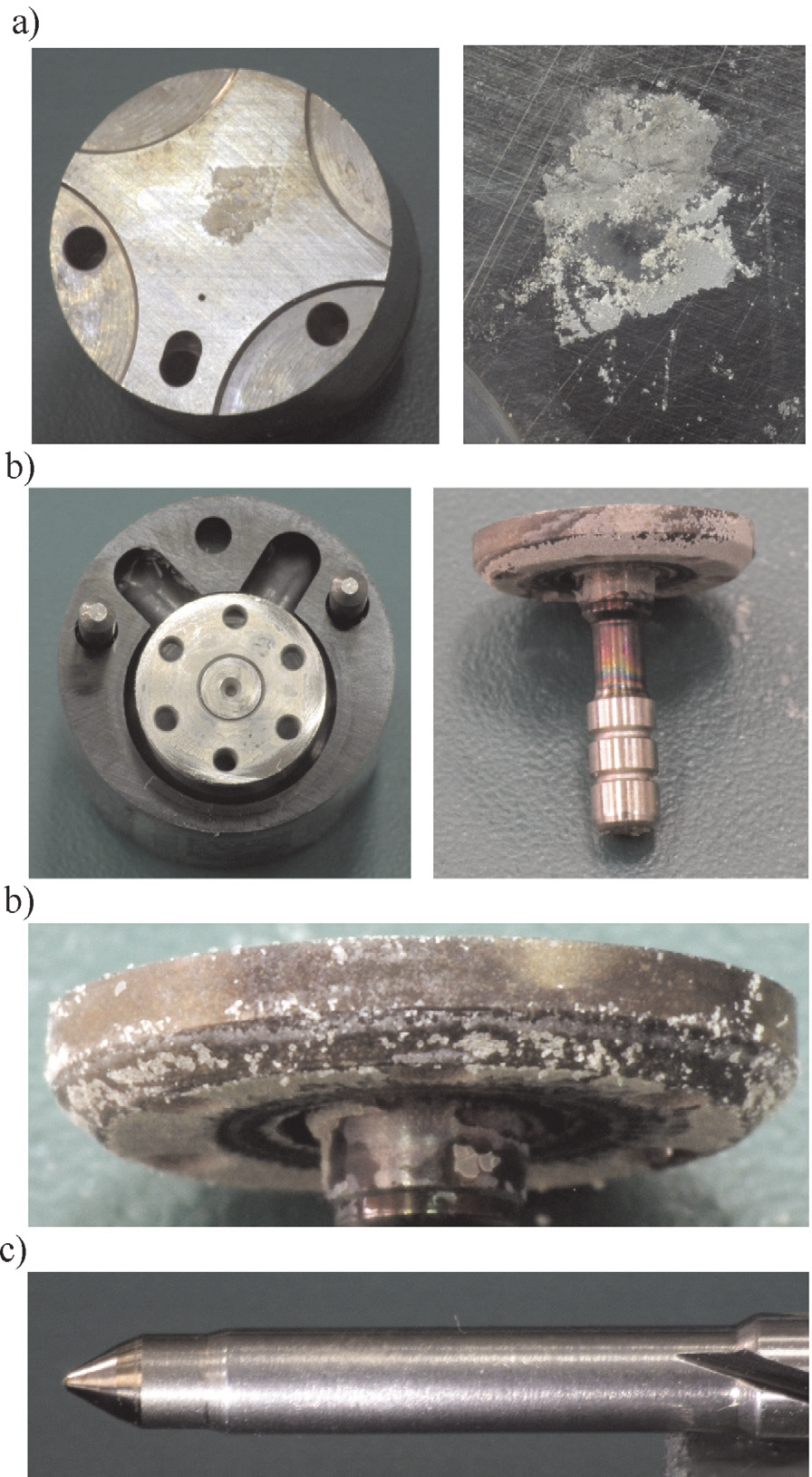 The reasons and adverse effect of internal diesel injector deposits formation Disassembly of injectors after conducted test revealed deposits settling on surfaces of internal elements of injectors