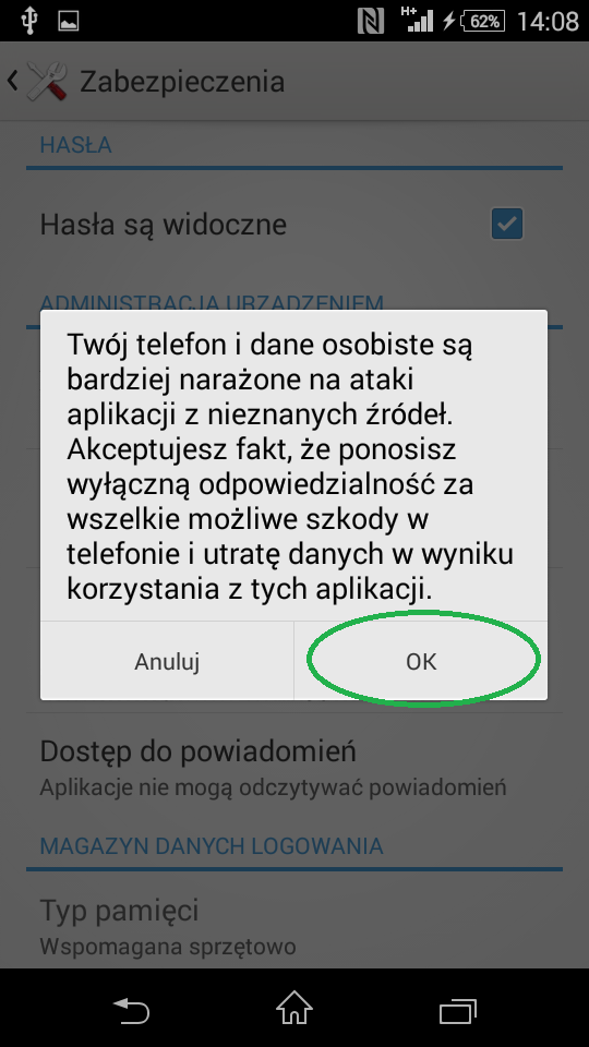 Przygotowanie telefonu 5.