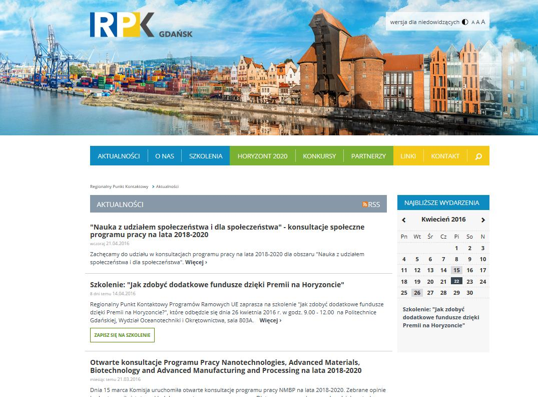 Kontakt Regionalny Punkt Kontaktowy Programów Ramowych UE Politechnika Gdańska ul.