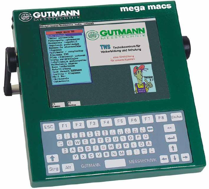 Gutmann Mega Macs 55 Diagnoskop mega macs niemieckiej firmy Gutmann Messtechnik GmbH jest wielofunkcyjnym, uniwersalnym przyrządem diagnostycznym umożliwiającym mechanikowi samochodowemu prowadzenie