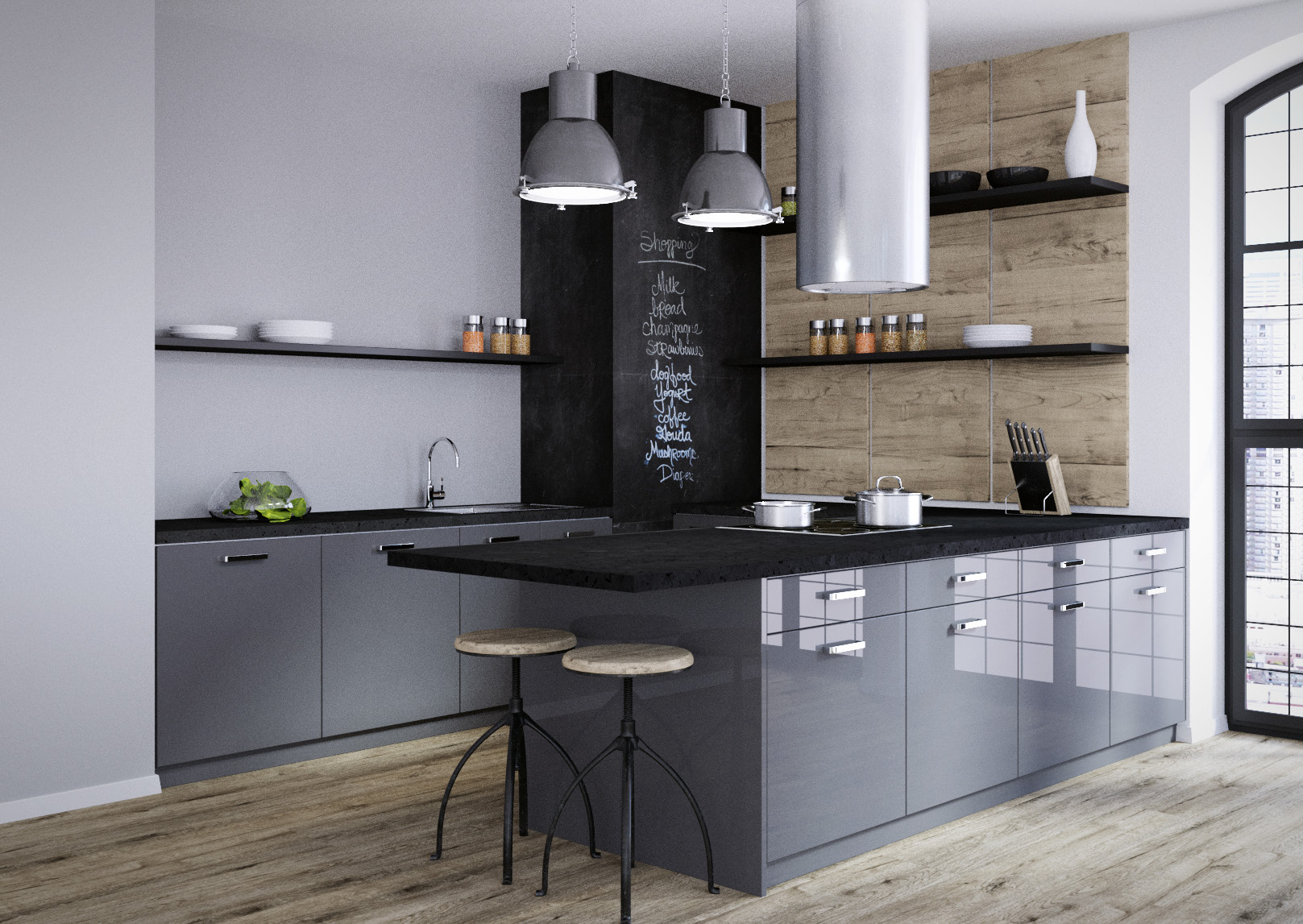erice / concept Fronty w kolorze szarości dodadzą pomieszczeniu elegancji i modernistycznej prostoty.