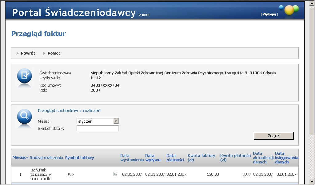73 Portale Oddziałowe Na ostatniej zakładce Aneksy, prezentowany jest przegląd aneksów do umowy. 1.4.