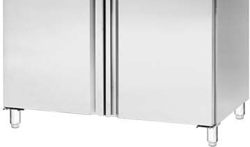 SZAFA CHŁODNICZA - fi ltr przeciwpyłkowy - grubość ścianki 60 mm - regulowane nóżki ze stali nierdzewnej - w komplecie 6 półek powlekanych - samodomykające drzwi z zamkiem - profi lowany uchwyt
