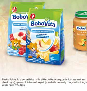 OFERTA SPECJALNA SUPEROFERTA Mleko BEBILON PROFUTURA 800 g 74,/kg 59 Kaszka BOBOVITA PORCJA ZBÓŻ 210 g 3,57/100 g 7 49 Obiadek BOBOVITA 250 g 21,96/kg 5 49 Obiadek BOBOVITA 190 g 2,36/100 g 4 49