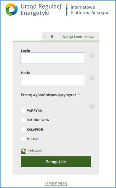 ZARZĄDZANIE KONTEM Logowanie informacje istotne w trakcie trwania sesji aukcji Jeżeli Użytkownik pozostaje nieaktywny przez 20 minut, zostanie on automatycznie wylogowany, a na ekranie pojawi się