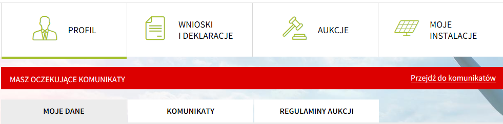 ZARZĄDZANIE KONTEM Komunikaty wyświetlane są w trzech kolorach: zielony, pomarańczowy i czerwony.