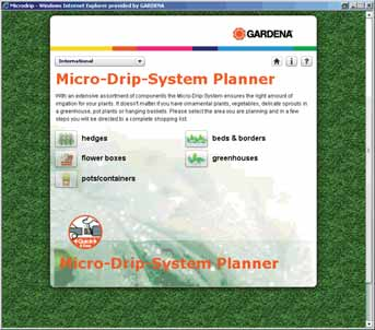 GARDENA Micro-Drip-System Oszczędne nawadnianie Oszczędne nawadnianie Wszystkie rośliny, zarówno krzewy ozdobne, rabaty kwiatowe, bylinowe, delikatne rośliny rosnące w szklarni, na balkonie lub