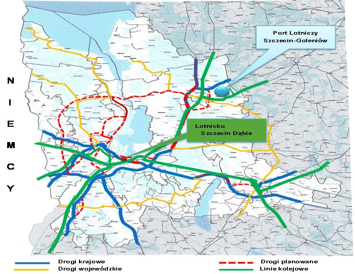 a) Regionalny Port Lotniczy Szczecin Goleniów należy rozbudować b) natomiast Lotnisko Szczecin Dąbie należy dostosować do