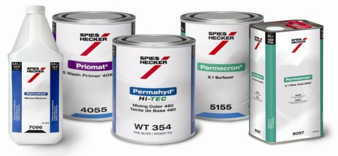2.0 Zatwierdzone systemy lakiernicze Spies Hecker Spies Hecker Podłoża sztywne (stal i aluminium): Spies Hecker Normy CARB SCM i OTC dla stanu Kalifornia 3,5 funta/gal, 420g/l; 2,1 funta/gal, 250g/l