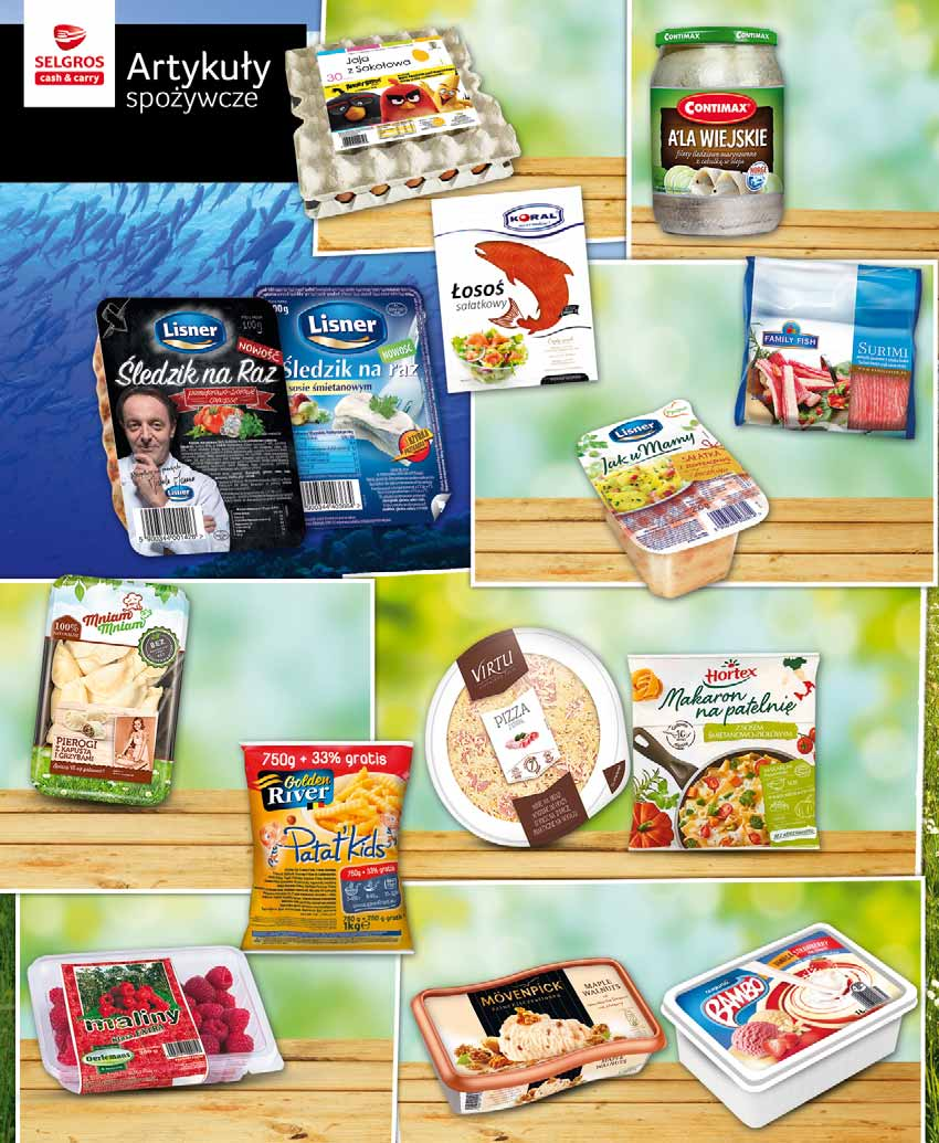 ŚLEDZIK NA RAZ 100 G sprzedaż po 36199602 1 65 z VAT 1.73 2 99 z VAT 3.14 PIEROGI Z KAPUSTĄ I GRZYBAMI/RUSKIE 400 G pierogi z serem 400 g w cenie: 3.29, z VAT 3.46 pozostałe rodzaje w cenie: 3.