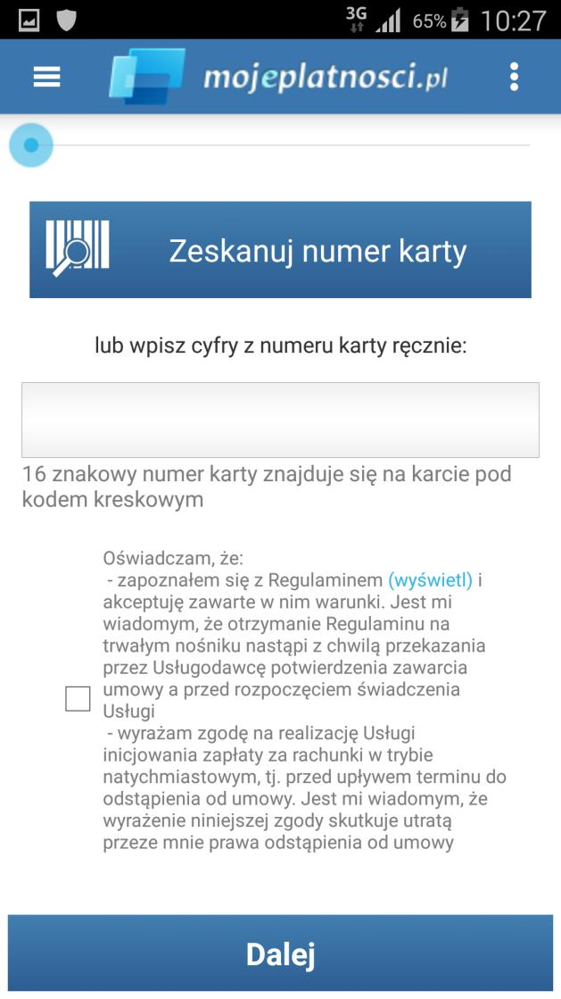 Wprowadź kwotę doładowania, w przypadku licznika dwutaryfowego