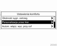 102 Wskaźniki i przyrządy Ustawienia telefonu Patrz opis obsługi systemu Infotainment zamieszczony w oddzielnej instrukcji obsługi. Ustawienia pojazdu Klimatyzacja i jakość powietrza Automat. regul.