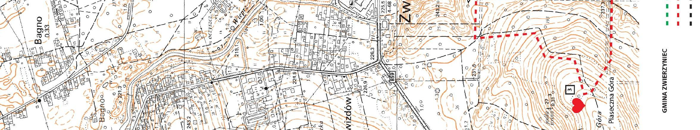 VI. 6 MAPA PRZEBIEGU TRAS NORDIC WALKING NA TERENIE GMINY ZWIERZYNIEC